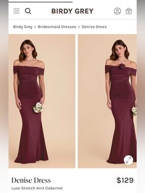 Birdy Grey Denise Strapless Bridesmaid Dress in Cabernet